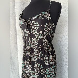 Blu Pepper Black and Green Floral Maxi Dress